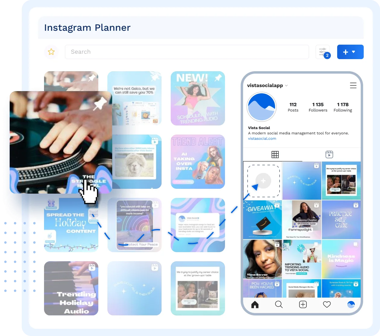 Plan Your Instagram Posts By Dragging And Dropping With The Visual Instagram Planner For Reels, Stories, & More